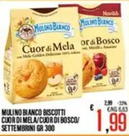 Supermercati EffePiù Mulino Bianco biscotti cuor di mela/cuor di bosco offerta