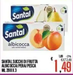 Supermercati EffePiù Santal succhi di frutta albicocca/pera/pesca offerta
