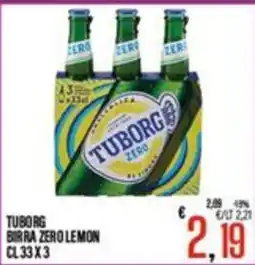 Supermercati EffePiù Tuborg birra zero lemon offerta