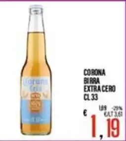Supermercati EffePiù Corona birra extra cero offerta