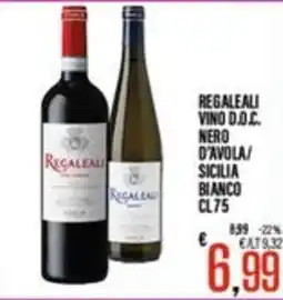 Supermercati EffePiù Regaleali vino d.o.c. nero d'avola/ sicilia bianco offerta