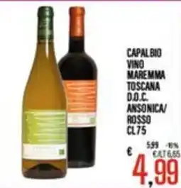 Supermercati EffePiù Capalbio vino maremma toscana d.o.c. ansonica/rosso offerta