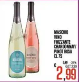 Supermercati EffePiù Maschio vino frizzante chardonnay/pinot rosa offerta
