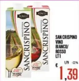 Supermercati EffePiù San Crispino vino bianco/rosso offerta