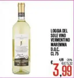 Supermercati EffePiù Loggia del Sole Vino Vermentino Maremma D.O.C. offerta