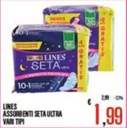 Supermercati EffePiù Lines assorbenti seta ultra offerta