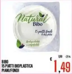 Supermercati EffePiù Natural Bibo 15 piatti bioplastica offerta