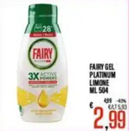 Supermercati EffePiù Fairy gel platinum limone offerta