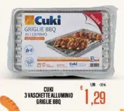 Supermercati EffePiù Cuki 3 vaschette alluminio griglie bbq offerta