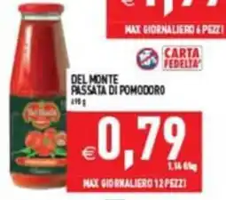 Iperfamily Del Monte passata di pomodoro offerta