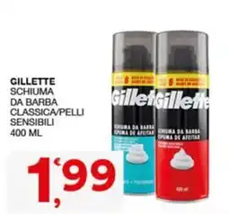 Quick Sisa Gillette schiuma da barba classica/pelli sensibili offerta