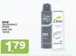 Quick Sisa Dove deodoranti spray offerta