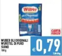 Iperfamily Wuber gli originali wurstel di puro suino offerta
