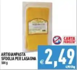 Iperfamily Artigianpasta sfoglia per lasagna offerta