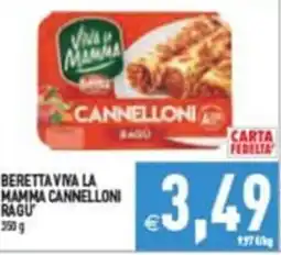 Iperfamily Beretta Viva la Mamma Cannelloni Ragu offerta