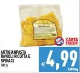 Iperfamily Artigianpasta ravioli ricotta e spinaci offerta