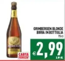 Iperfamily Grimbergen blonde birra in bottiglia offerta