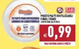 Iperfamily Presto piatti riutilizzabili fondi / fondi offerta