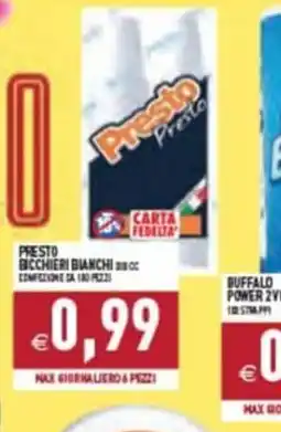 Iperfamily Bicchieri bianchi Presto offerta