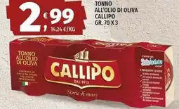 Vivo Supermercati Tonno all'olio di oliva Callipo offerta