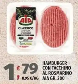Vivo Supermercati AIA Hamburger con tacchino al rosmarino offerta
