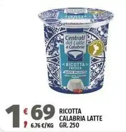 Vivo Supermercati Ricotta fresca Centrali del Latte di Calabria offerta