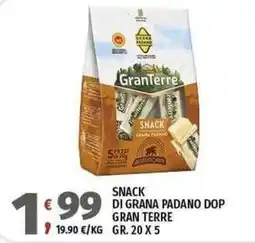 Vivo Supermercati Snack di grana padano dop gran terre offerta