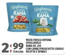 Vivo Supermercati Pasta fresca ripiena sfogliavelo rana offerta