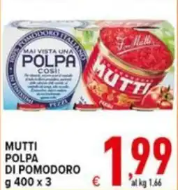 Iper Triscount Mutti polpa di pomodoro offerta