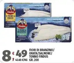 Vivo Supermercati Fiori di branzino/orata/salmone/tonno Findus offerta