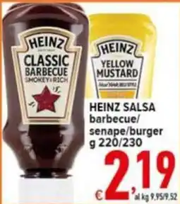Iper Triscount Heinz salsa barbecue/senape/burger offerta