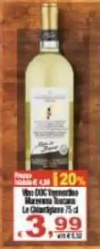 CTS Supermercati Vino DOC Vernaccia Maremma Toscana Le Chiarkigiane offerta