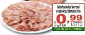 CTS Supermercati Mortadella Veroni classica/pistacchio offerta