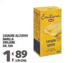 Vivo Supermercati Lasagne all'uovo Barilla Emiliane offerta