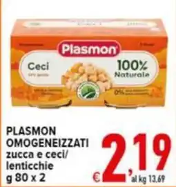 Iper Triscount Plasmon omogeneizzati zucca e ceci/lenticchie offerta