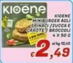 Idromarket Kioene miniburger agli spinaci/zucca e carote/broccoli offerta