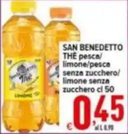 Iper Triscount San Benedetto Thè pesca/limone/pesca senza zucchero/limone senza zucchero offerta