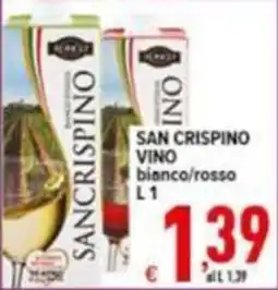 Iper Triscount San Crispino vino bianco/rosso offerta