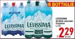 Iper Triscount Levissima acqua naturale frizzante offerta