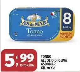 Vivo Supermercati Tonno all'olio di oliva Asdomar offerta