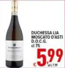 Iper Triscount Duchessa Lia Moscato d'Asti offerta
