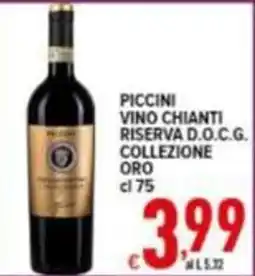 Iper Triscount Piccini vino Chianti riserva D.O.C.G. collezione oro offerta
