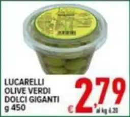 Iper Triscount Lucarelli olive verdi dolci giganti offerta