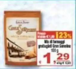CTS Supermercati Mix di formaggi grattugliati Gran Sirena offerta