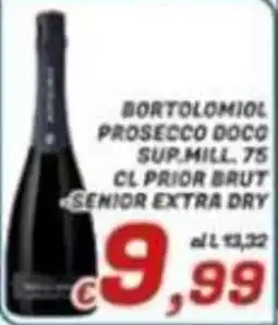 Idromarket Bortolomiol Prosecco D.O.C.G. Sup.Mill. 75 cl Prior Brut Senior Extra Dry offerta