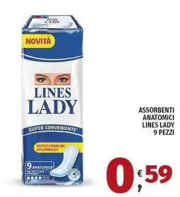 Vivo Supermercati Assorbenti anatomici Lines Lady offerta