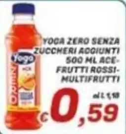 Idromarket Yoga zero senza zuccheri aggiunti frutti rossi multifrutti offerta