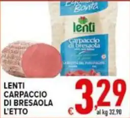 Iper Triscount Lenti carpaccio di bresaola offerta