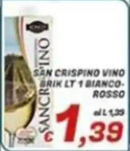 Idromarket San Crispino vino brik lt 1 bianco-rosso offerta