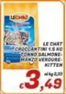 Idromarket Le Chat croccantini tonno salmone manzo verdure kitten offerta
